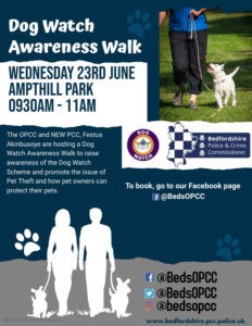 Dog watch awareness walk poster
