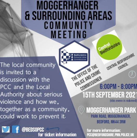 Moggerhanger, Sandy and the surrounding areas Community Meeting - Poster