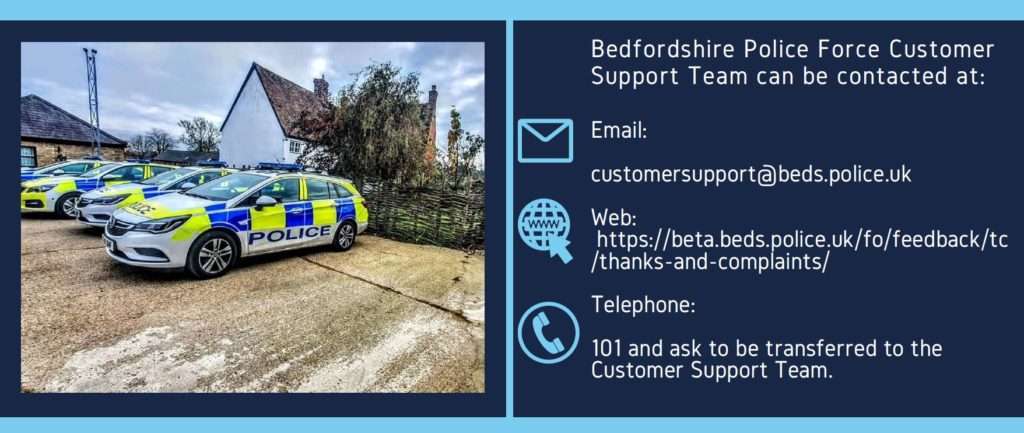 Beds Police Customer Support Team information