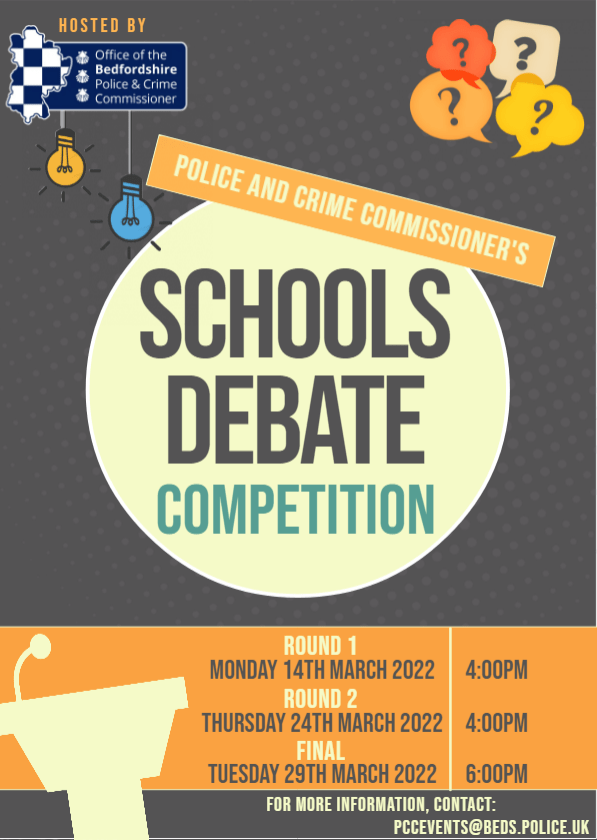 PCC’s School Debating Competition 2021 (postponed due to coronavirus)