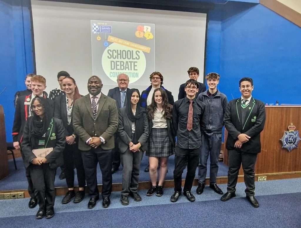 PCC with students at the schools debate