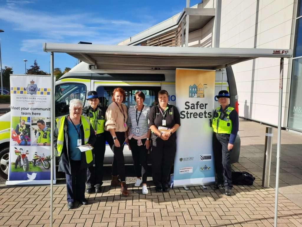 Police van with Safer Streets team and local authorities