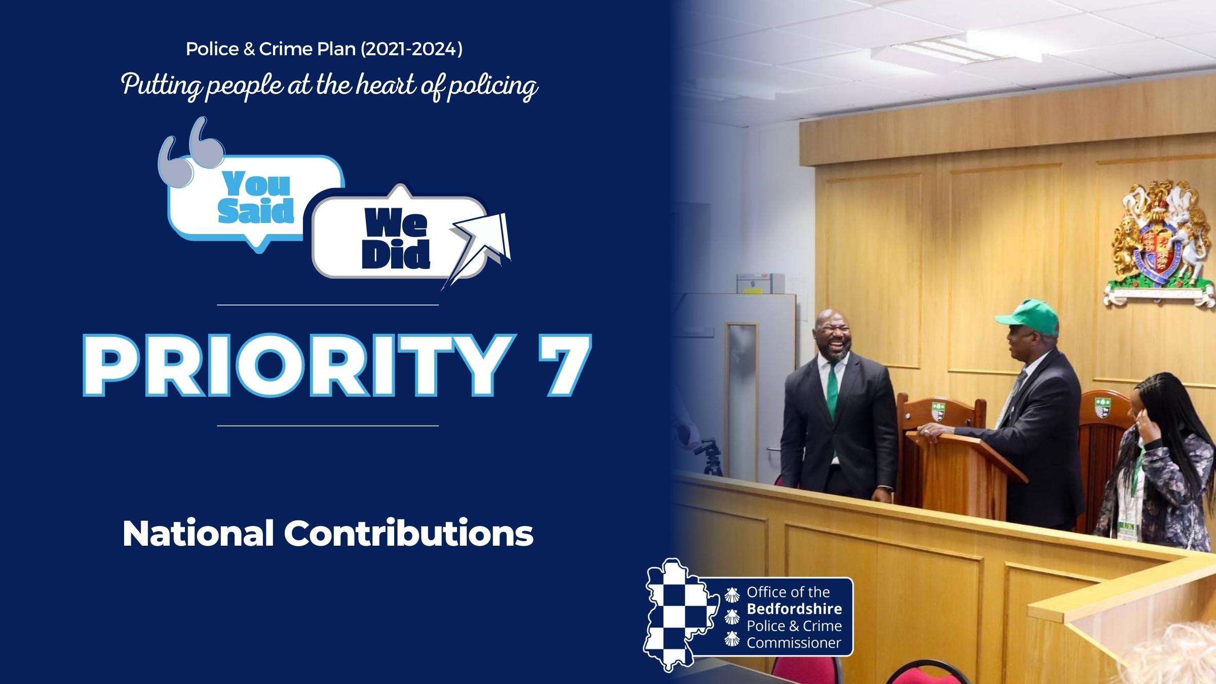 Priority 7, National contributions